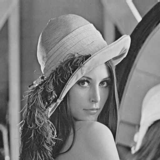 Lenna, 512 times 512, Grayscale